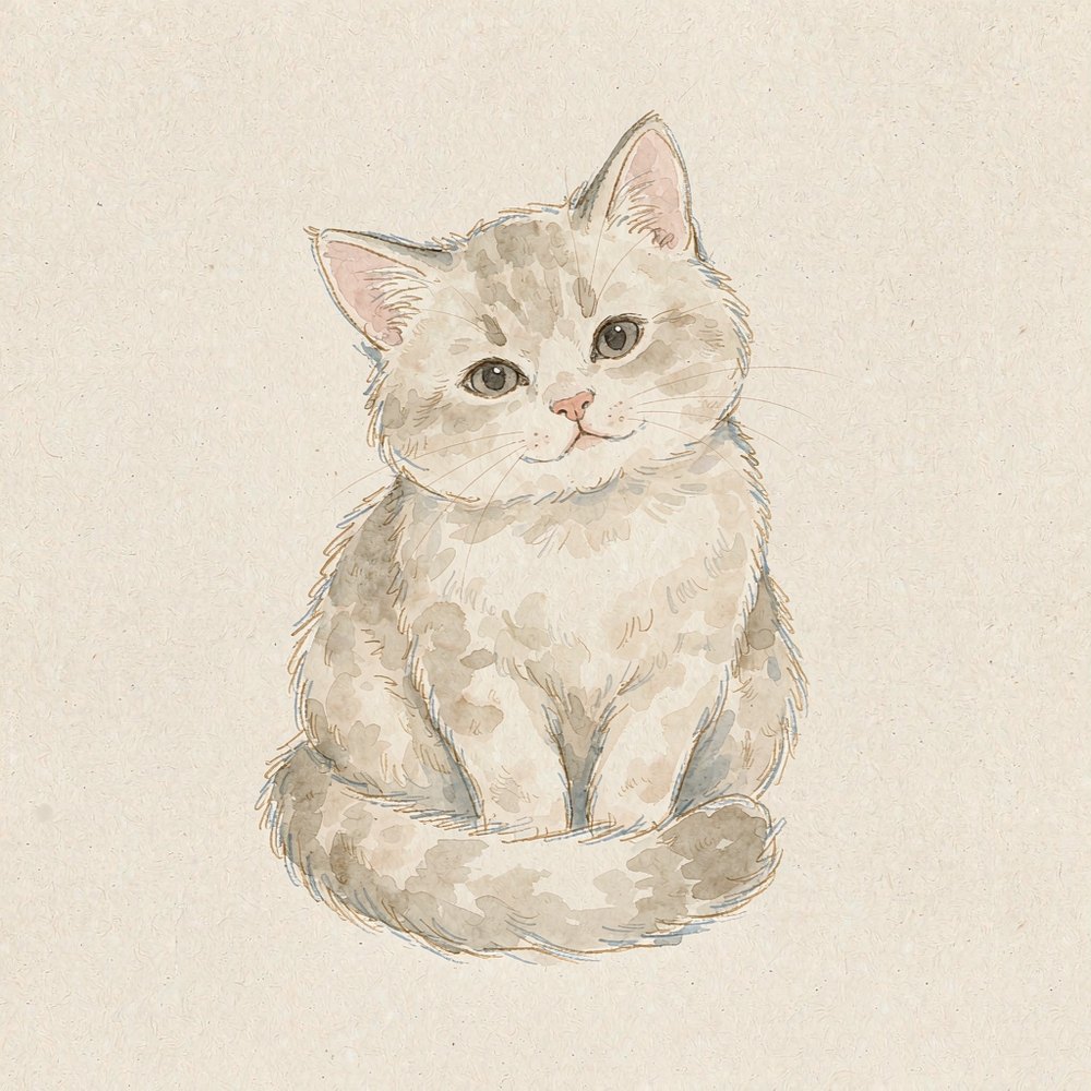 一只坐着的小猫咪
